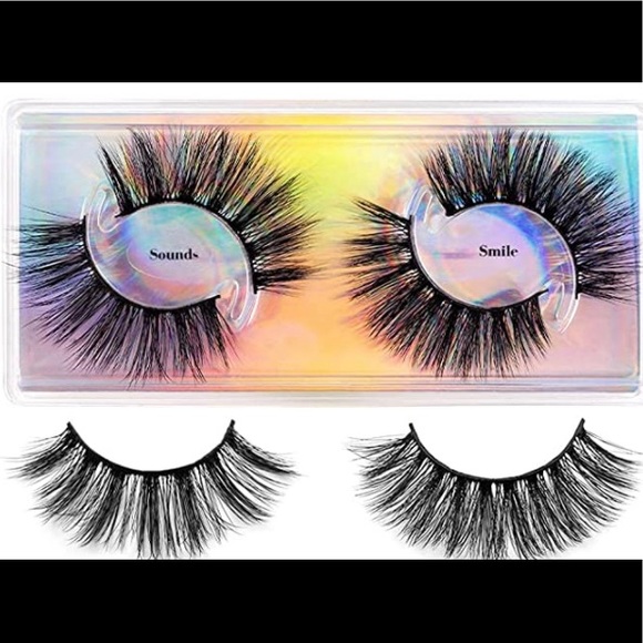 Natural Faux Mink Look False Eyelashes Set of 2 Soft Handmade reusable eyelashes - Picture 3 of 7